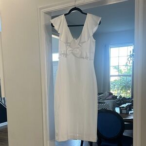 ANTONIO MELANI Elegant White Backless Dress